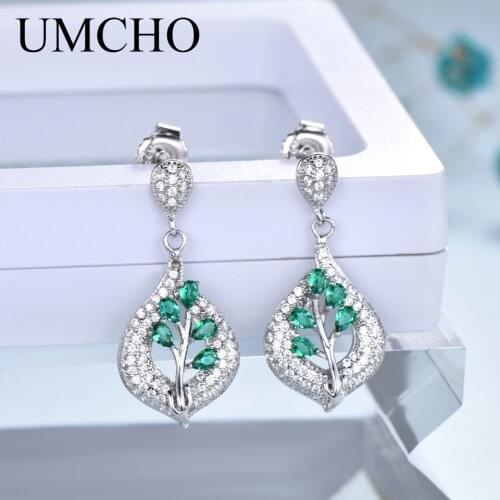 UMCHO 925 Sterling Silver Clip Earrings For Women Nano Gemstone Wedding Engagement Fine Jewelry Valentine Gift