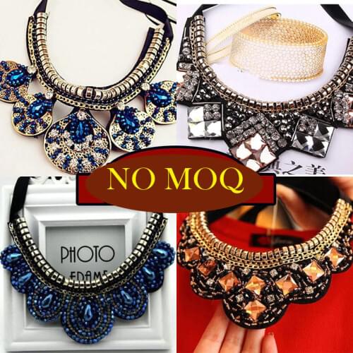 2015 trendy vintage fashion women False collar necklace handmade crystal beads steampunk choker necklace wedding accessories