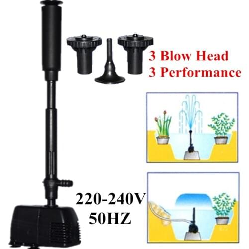 220V Aquarium Submersible Fountain Maker Pump Fish Pond Oxygen Circulation Pump For Pond Garden Fish Tank 8/16/22W Water Pump