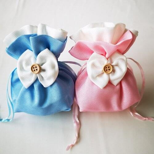 5PCS Polyester Bag Jewelry Packaging Pouch Cosmetic Candy Wedding Gift Bags Wrapping Supplies Small Sachet Jewelry Organizer