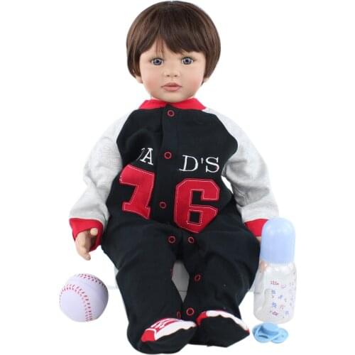 60cm 3-14 years old rebirth baby baseball boy handsome realistic childrens festival gift photography props