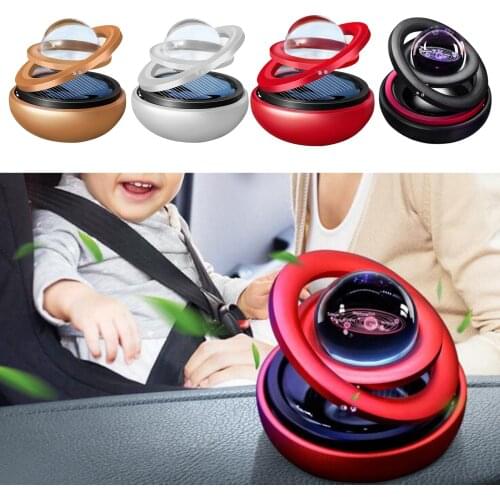Car Solar Magnetic Spinning Floating Globe Ornament Home Office Gift Golden