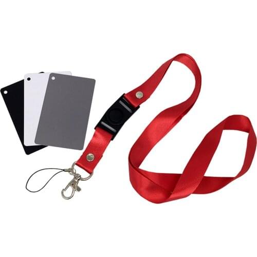 White Black 18% Gray Color Balance Cards Digital Grey Card with Neck-Strap DSLR Camera White Balance Card Photography Accessory