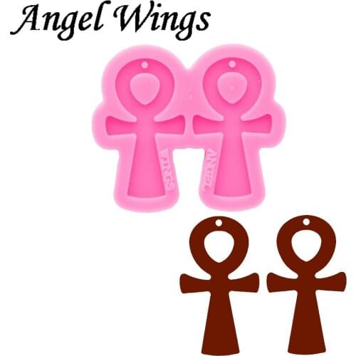 Shiny Resin Cross Earring Mould, Silicone Keychain Molds, Epoxy Mold DIY Jewelry, Not sticky DY0720