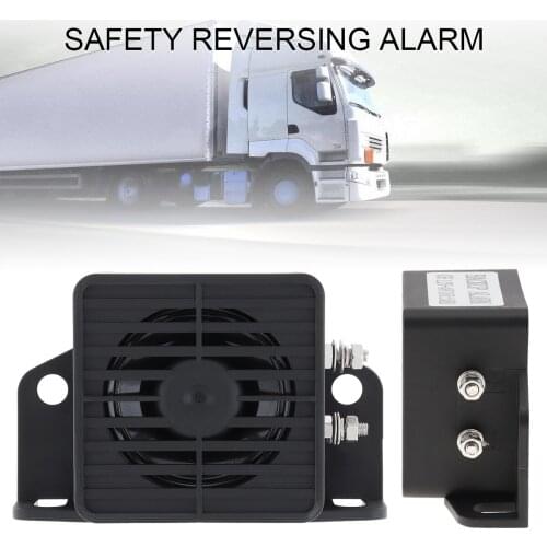 12V-48V 105dB Black Back up Alarm Horn Speaker Reverse Accessories Auto Warning Waterproof Fit for Motorcycle Car Vehicle