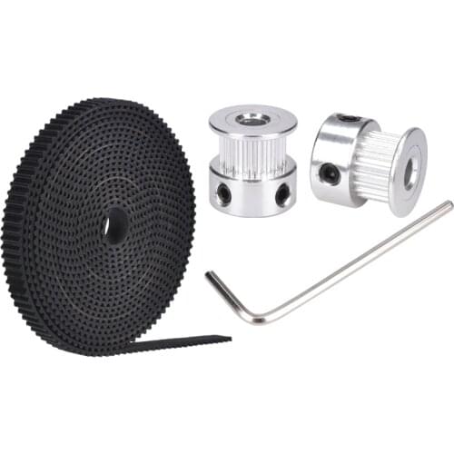 GT2 20 teeth bore 5/8 mm Pulley with 2m GT2-6mm Open timing Belt KIT For 3D Printer(4xM3 setscrews and 1xAllen Key)