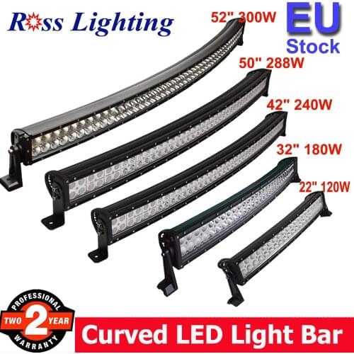 Curved 22/32/42/50/52" inch 120W 180W 240W 288W 300W Offroad LED Work Light Bar for Tractor Boat 4WD 4x4 Car Truck SUV ATV