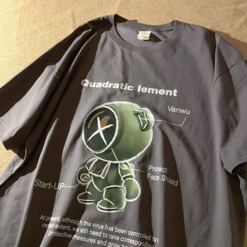 Kawaii Japanese Fashion Cartoon T Shirts Women 2021 Summer Brand Hip Hop Couples Teens Clothes Plus Size Casual Basic Tee Tops