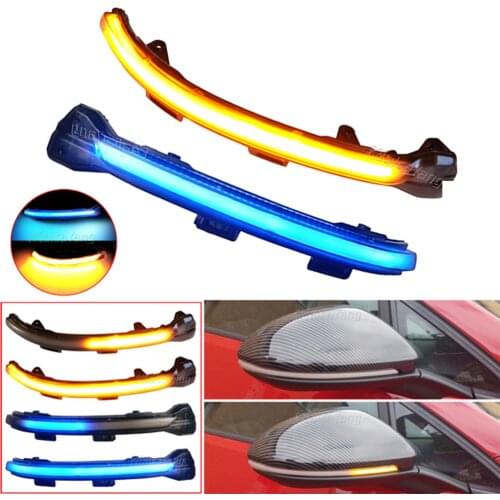 Rearview Mirror Blinker Lamp Yellow and Blue Turn Signal Light For VW Touran Jetta 7 A7 VII GLI Golf 7 VII MK7 MK7.5