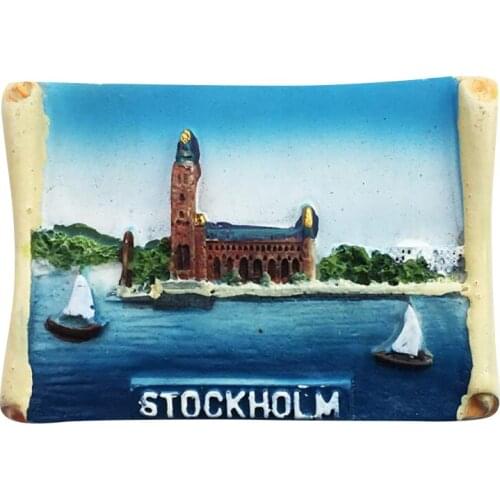 Lychee Sweden Fridge Magnet Stockholm City Hall Refrigerator Magnetic Sticker Travel Souvenirs Home Decoration