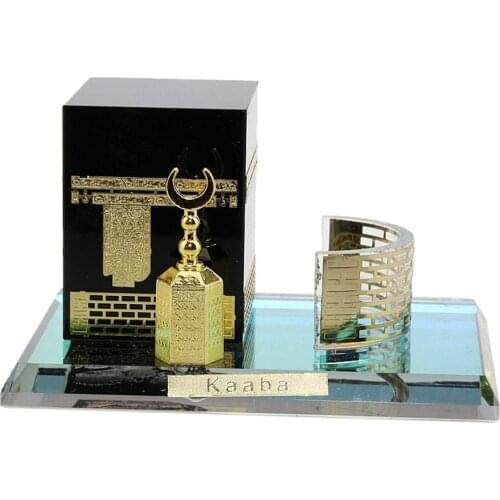 Muslim Crystal Gilded Set Kaaba Model Islamic Building for Souvenirs Gifts