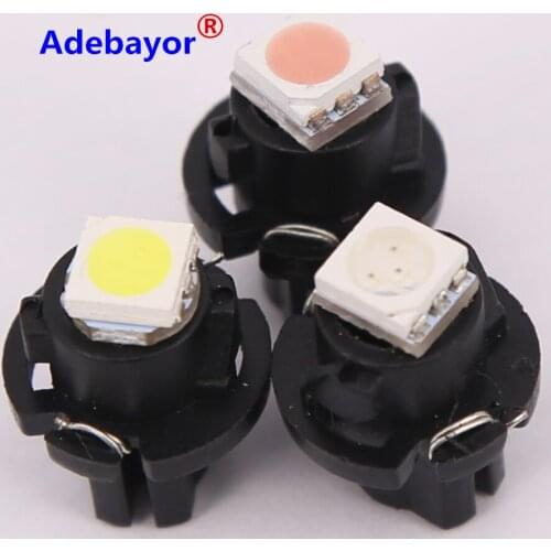 NEW 200 x Car / air LED Dashboard Bulb T5 wire 5050 1SMD T6.5 12MM Max diameter instrument panel lights lamps auto bulbs white