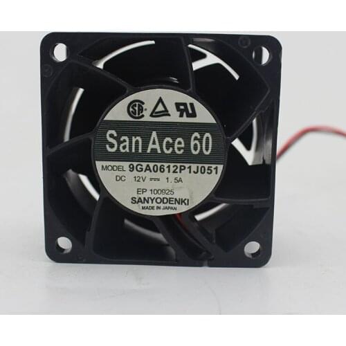 For Sanyo 9GA0612P1J051 12V 1.5A 60*60*38mm violence server inverter axial cooling fan