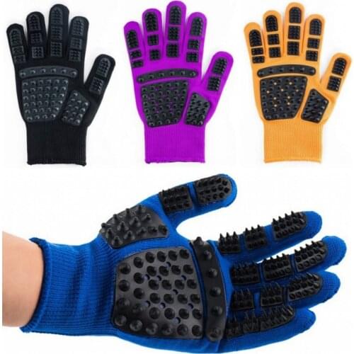 2020 New Pet Glove Cat Grooming Glove Pets Hair Deshedding Brush Gloves For Dog Comb Bath Clean Massage Hair Remover Brushes