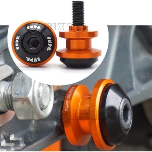 2x CNC Swing Arm Stand Spools Slider 10mm For KTM DUKE 125 200 690 990 DUKE 390 2013 2014 2015 2016 2017