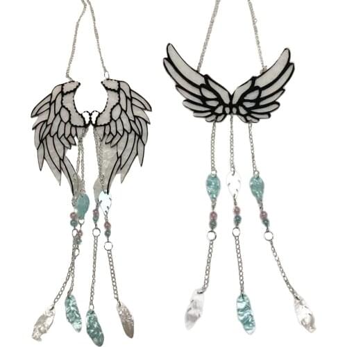 Angel Wing Wind Chime Home Garden Decoration ing Windchimes Pendant Bedroom Living Room Windows Door Decor