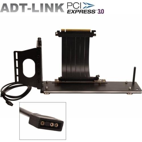 5V GTX RTX PCI-E 3.0 x16 To x 16 RGB Graphics Card GPU Full Speed Shielded Riser Cable 90 Degree RGB Bracket Extender Cable