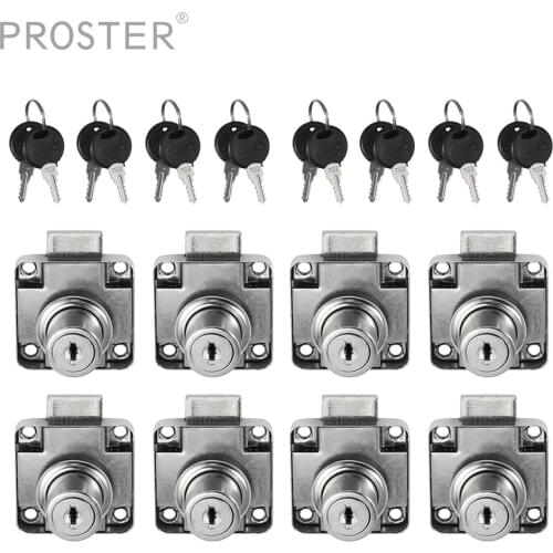 PROSTER 8PCS Cabinet Locks Set Mailbox Door Drawer Cam Lock For Homeliving Furniture Security Lock Cold Rolled Steel + Alloy
