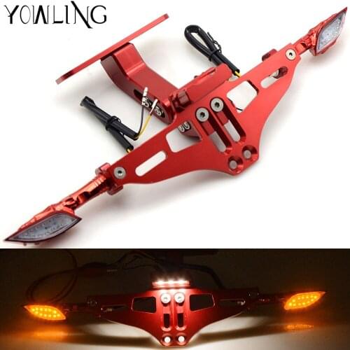 Motorcycle license plate frame equipped with steering lamp license plate For YAMAHA YZF R1/R6 YZF-R6 YZF-R1M YZF-R1S YZF600R R3