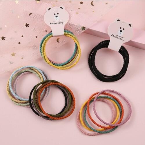 Elastic hair bands rubber Color high headband accessories for women kawaii cute accesorios scrunchies pack kpop ponytail holder