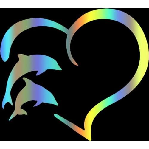 S51160 Various Sizes/Colors Car Stickers Vinyl Decal Heart shaped Dolphin Motorcycle Decorative Accessories Waterproof