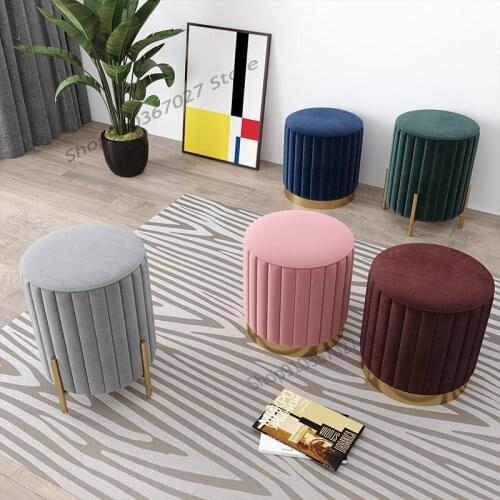 Nordic Dressing Stool Net Red Makeup Stool Living Room Household Shoe Changing Stool Simple And Fashionable Sofa Stool
