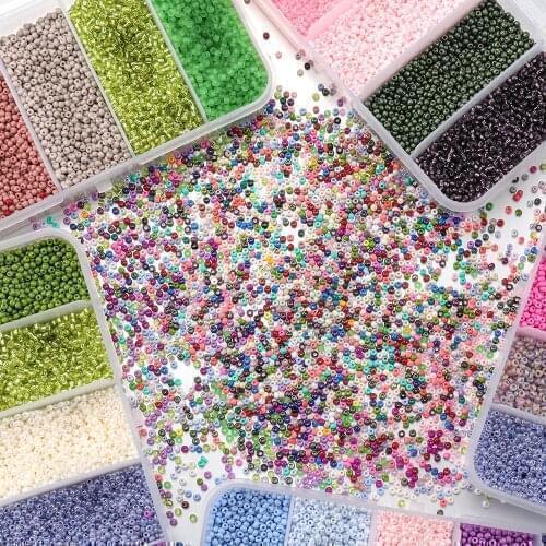2mm 9000Pcs Box Set Glass Seed Beads Charm Czech Crystal Spacer Glass Beads For DIY Earring Necklace Jewelry Making Findings