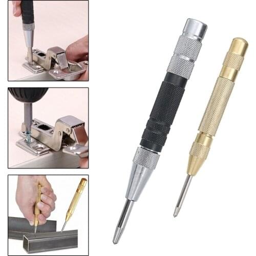 2pcs Drill Bit Center Pin Punch Automatic Centre Punching Glass Metal Woodworking Tool Electric Metal Drills Hole Punch Tool