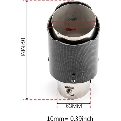 Universal Car LED Exhaust Pipe Modified Single Outlet Tail Throat Modification