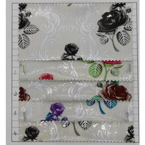 High quality smooth mirror fashion synthetic PU leather fabric colorful flowers printed artificial leather material wholesale