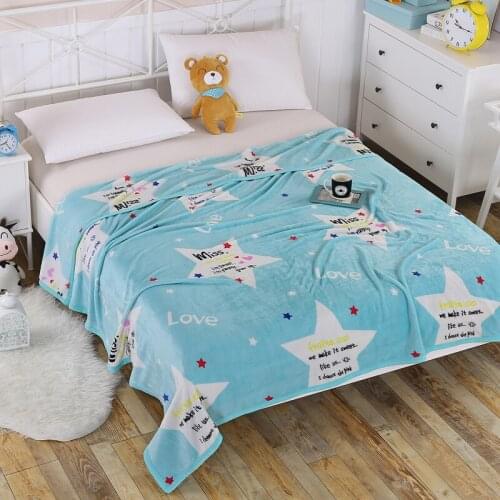 Star High quality Thicken plush bedspread blanket 200x230cm High Density Super Soft Flannel Blanket for the sofa/Bed/Car