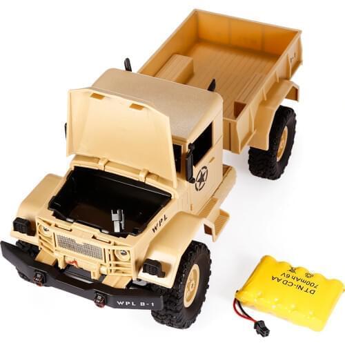 WPL B-14 B14 RC Cars 1:16 Mini Off-Road RC Military Truck RTR Four-Wheel Drive /Metal Suspension Beam Bright LED Light Gifts Toy