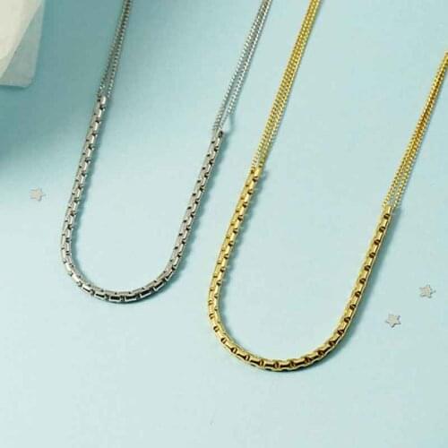 KOFSAC Personality 925 Sterling Silver Snake Bone Chain Necklace Trendy Women Thin Chains Necklaces Party Accessories
