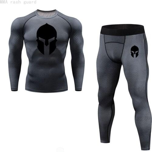 Winter underwear Mens sets long johns 2 piece suits Compressed skin MMA Tactical underwear Jogging suits Men warm sweat suit