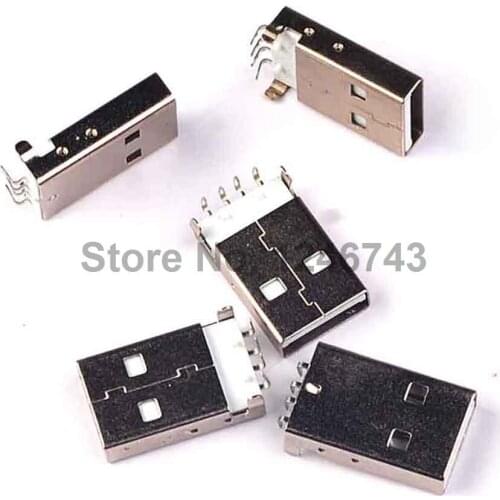 10PCS USB Connector USB Connector Male Head White