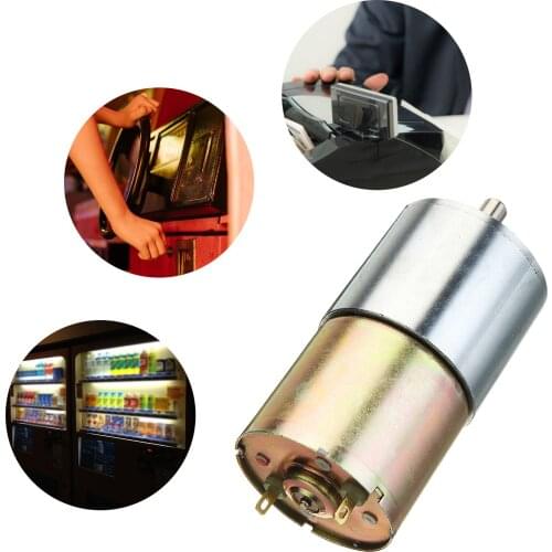 12V High Torque Electric Gear Box Motor Low Speed with 37mm Gearbox 2 Terminal Connectors Gearbox Motor