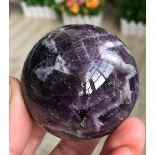 160g NATURAL Dream Amethyst Crystal sphere ball Orb Gem Stone