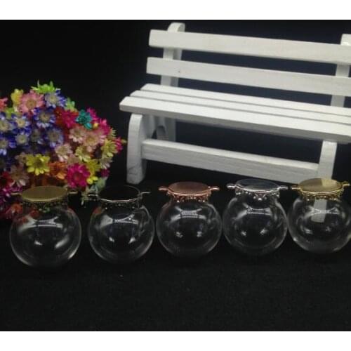 20sets/lot 25*15mm NEW glass globe bubble flower tray glass cover dome necklace glass wishing bottle necklace jewelry glass vase