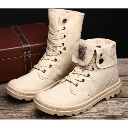 2021 new two high-top cloth shoes mens shoes outdoor fashion casual shoes Martin boots trendy mens plus size shoes