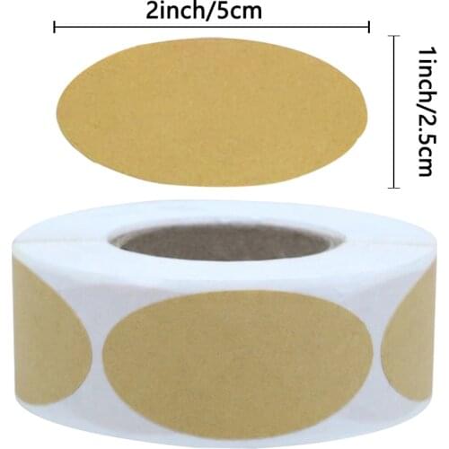 250 Pcs/Roll Oval Brown Label Stickers Waterproof And Sunscreen Strong Adhesive Label For Mark Food Glass Bottles Notebook Decor