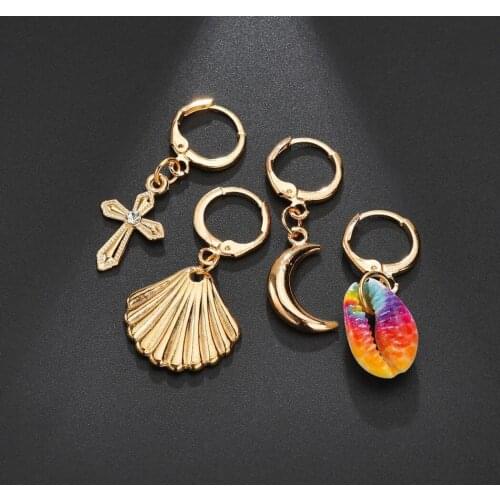4pcs/set Beach Earrings Earring Decors Casual Decorative Ethnic Style Ear Clips Ear Hoops Ear Cuffs
