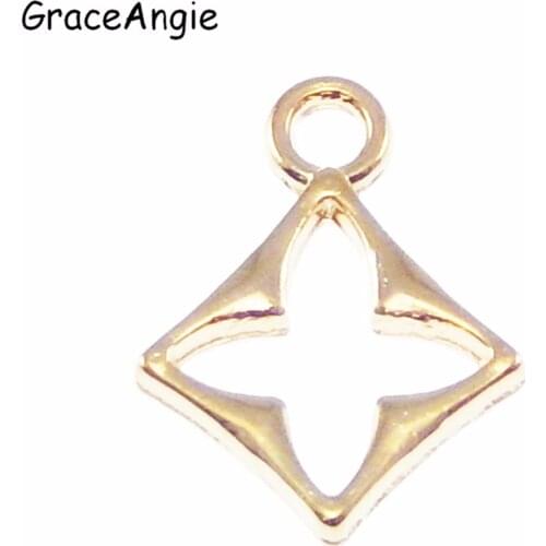 GraceAngie 40PCS Hollow Cross Shape Zinc Alloy Gold Color Charm Fashion Handmade Earring Necklace Anklet Choker Findings
