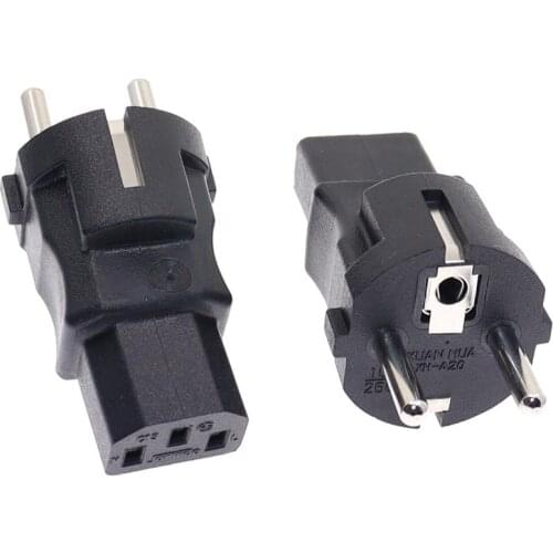 Europe to IEC320 C13 Adapter,EU Male to C13 3Pole Female AC Converter IEC320 C13 Female to Europe CEE7/7 3Pole Male AC Adapter