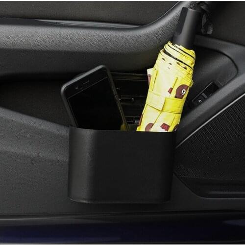 Car Trash Bin Hanging Vehicle Garbage Dust Case Storage Box Black Abs Square Pressing Type Trash Can Auto Interior Accessories