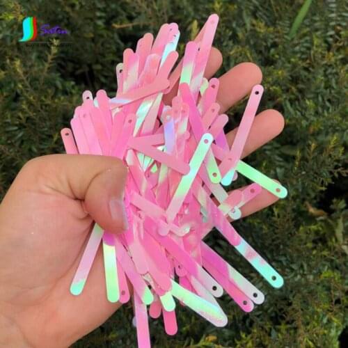 White,Silver,Blue,Pink Stage Costume Dress Clothes Sew Handmade Made Material Stripe Style 1 Hole Diy Loose Sequin 500G A0186L