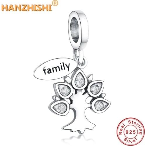 Wholesale Price 100% Real 925 Sterling Silver Family Tree Of Life Fit Charm Bracelet Pendant Necklaces Gift