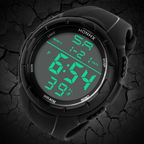 HONHX Luxury Men Watch Waterproof LED Digital Alarm Sport Watch Silicone Military Army Quartz Wristwatch Luminous Watches NEW