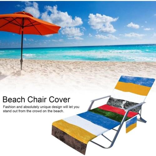 Beach Chair Cover High-quality Microfiber Fabric Sun Lounger Washable Towel Cover With Pockets For Sun Loungers