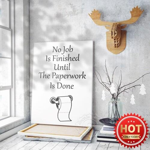 Modern Humor Black and White Prints Art Poster, WC Toilet Funny Wall Decor, Bathroom Wall Stickers, Restroom Wall Art Picture