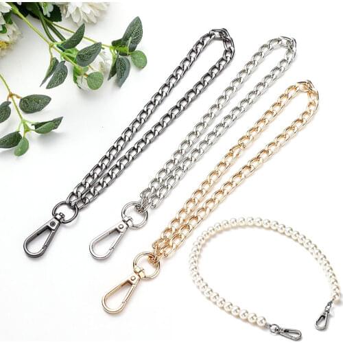 DIY Replacement Purse Bag Belt Handle Chain 20cm Bag Chain Women Pearl Clutch Wristlet Bag Strap Wallet Coin Key Bag Accessories